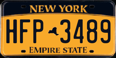 NY license plate HFP3489