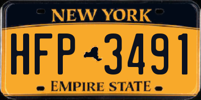 NY license plate HFP3491