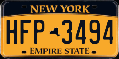 NY license plate HFP3494