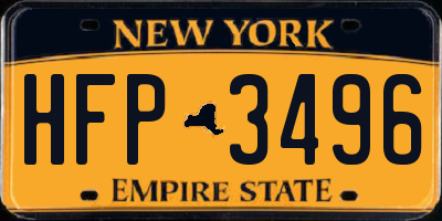 NY license plate HFP3496