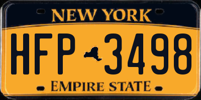 NY license plate HFP3498