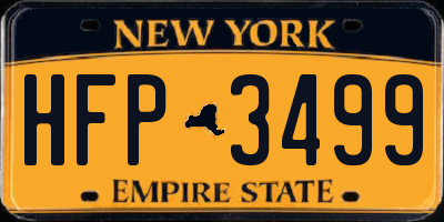 NY license plate HFP3499