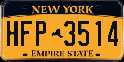 NY license plate HFP3514