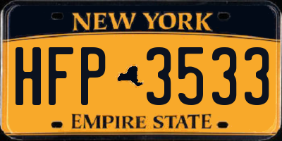 NY license plate HFP3533