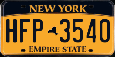 NY license plate HFP3540