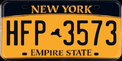 NY license plate HFP3573