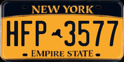 NY license plate HFP3577