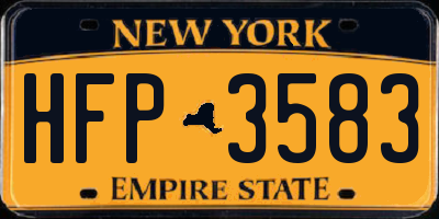 NY license plate HFP3583
