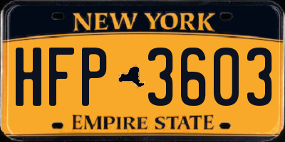 NY license plate HFP3603