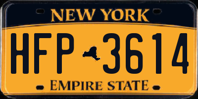 NY license plate HFP3614