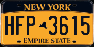 NY license plate HFP3615