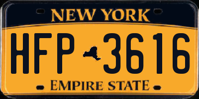 NY license plate HFP3616