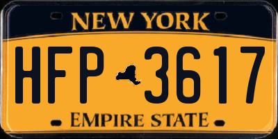 NY license plate HFP3617