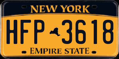 NY license plate HFP3618
