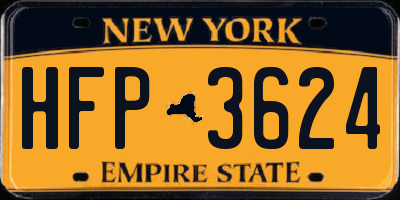 NY license plate HFP3624