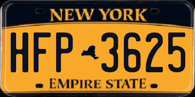 NY license plate HFP3625