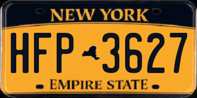 NY license plate HFP3627