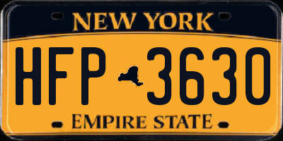 NY license plate HFP3630