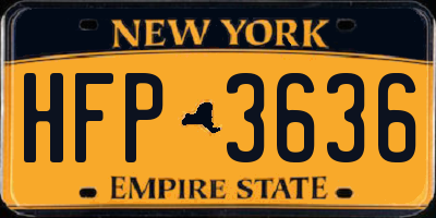 NY license plate HFP3636