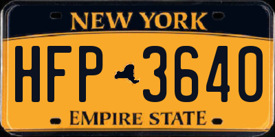 NY license plate HFP3640