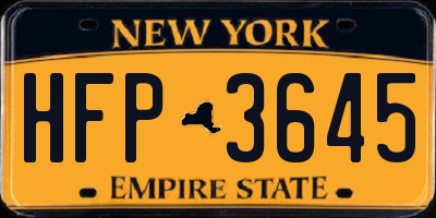 NY license plate HFP3645