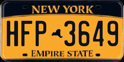 NY license plate HFP3649
