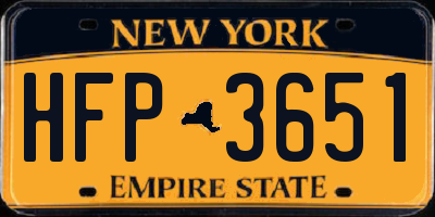 NY license plate HFP3651