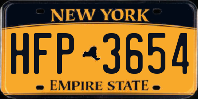 NY license plate HFP3654