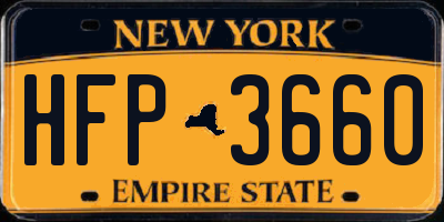 NY license plate HFP3660
