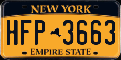 NY license plate HFP3663