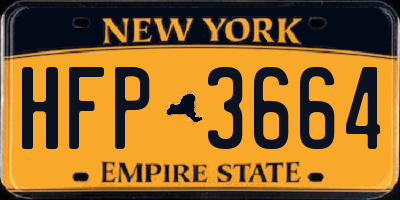 NY license plate HFP3664