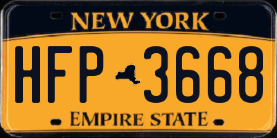 NY license plate HFP3668