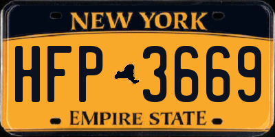 NY license plate HFP3669