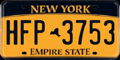 NY license plate HFP3753
