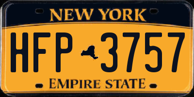 NY license plate HFP3757