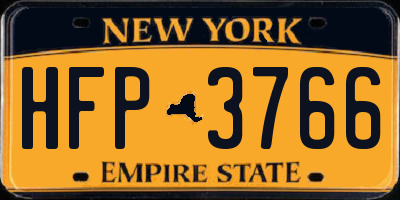 NY license plate HFP3766