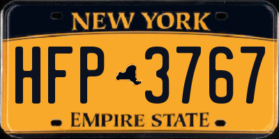 NY license plate HFP3767