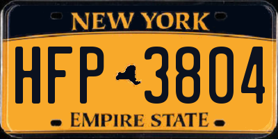 NY license plate HFP3804