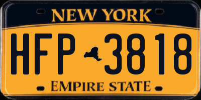 NY license plate HFP3818
