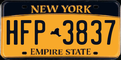 NY license plate HFP3837