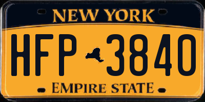 NY license plate HFP3840