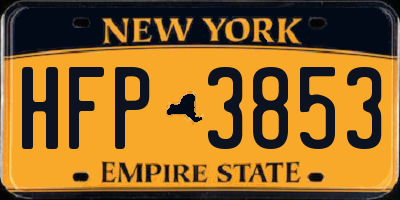 NY license plate HFP3853