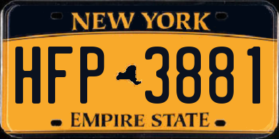 NY license plate HFP3881