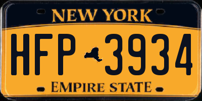NY license plate HFP3934