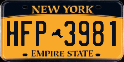 NY license plate HFP3981