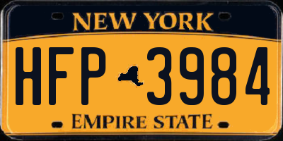 NY license plate HFP3984