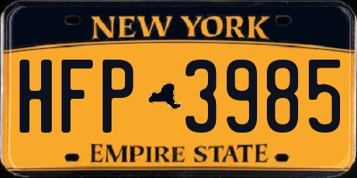 NY license plate HFP3985