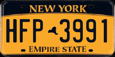 NY license plate HFP3991
