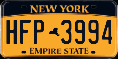 NY license plate HFP3994