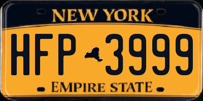NY license plate HFP3999